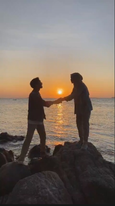 Private beach moment